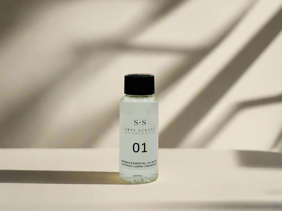 Sandalwood, cedar, leather, and amber blended for sophisticated home scents