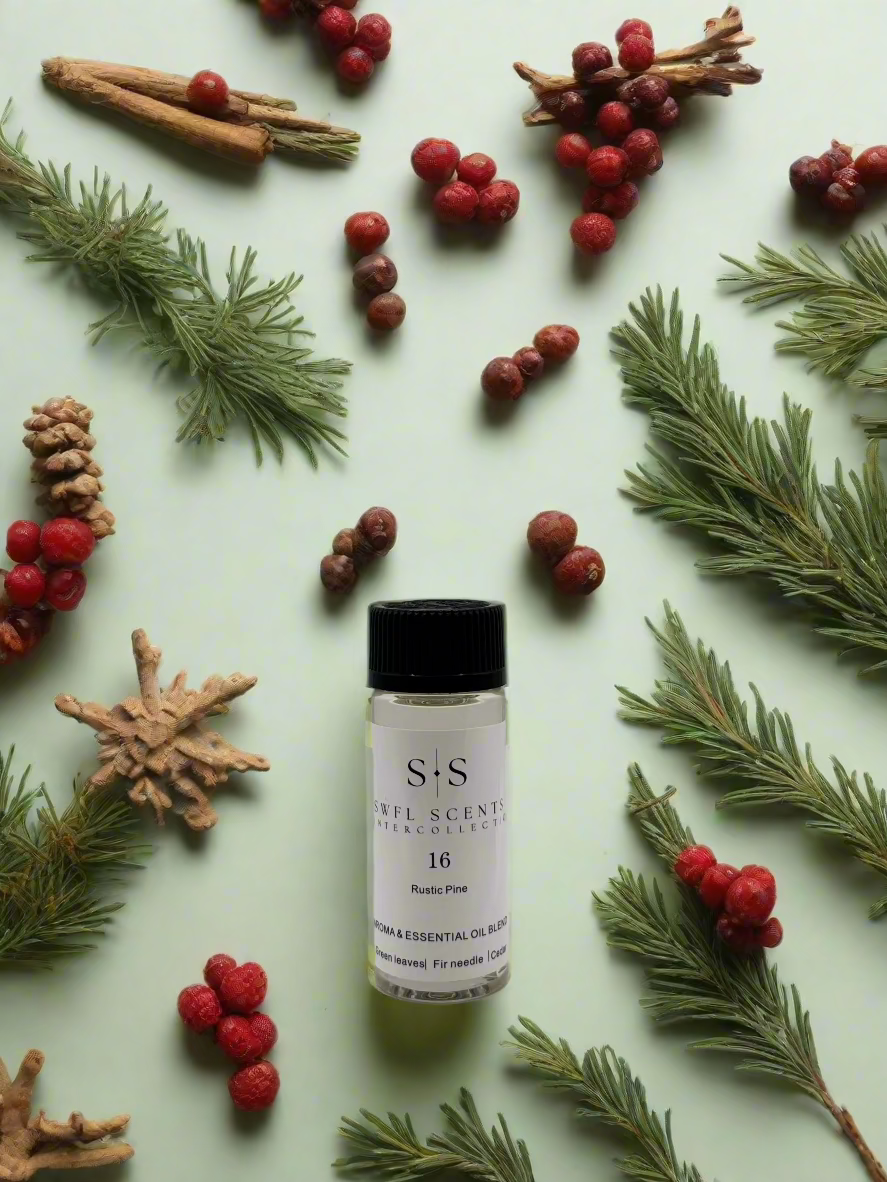 "Experience winter's serene beauty with Frosty Morning, blending green leaves, orange, fir needle, cedarwood, and fir balsam for a crisp, cozy scent."